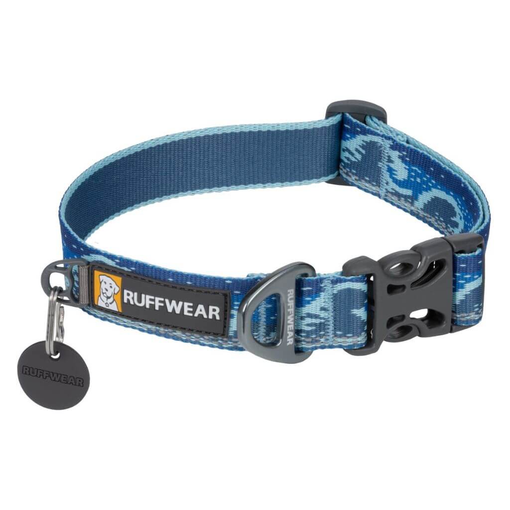 Ruffwear Crag Collar in the Midnight Wave pattern