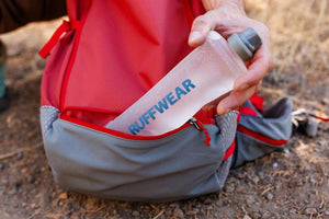 Ruffwear Hitch Hiker Backpack close up of back zippered pocket