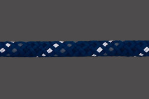 Ruffwear Knot-a-Collar Rope Dog Collar showing the reflective trim in low light