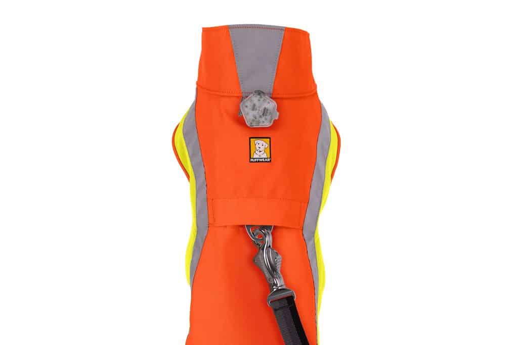 Ruffwear Lumenglow Hi Viz Dog Coat showing back clip