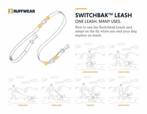 New Colours! Switchbak Dog Leash - Multi-Function Dog Leash with Double Clips