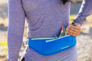 Close up of the back zipped pocket on the Trail Runner Belt