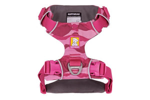 Ruffwear Front Range Dog Harness in Pink Mountains the top view of it