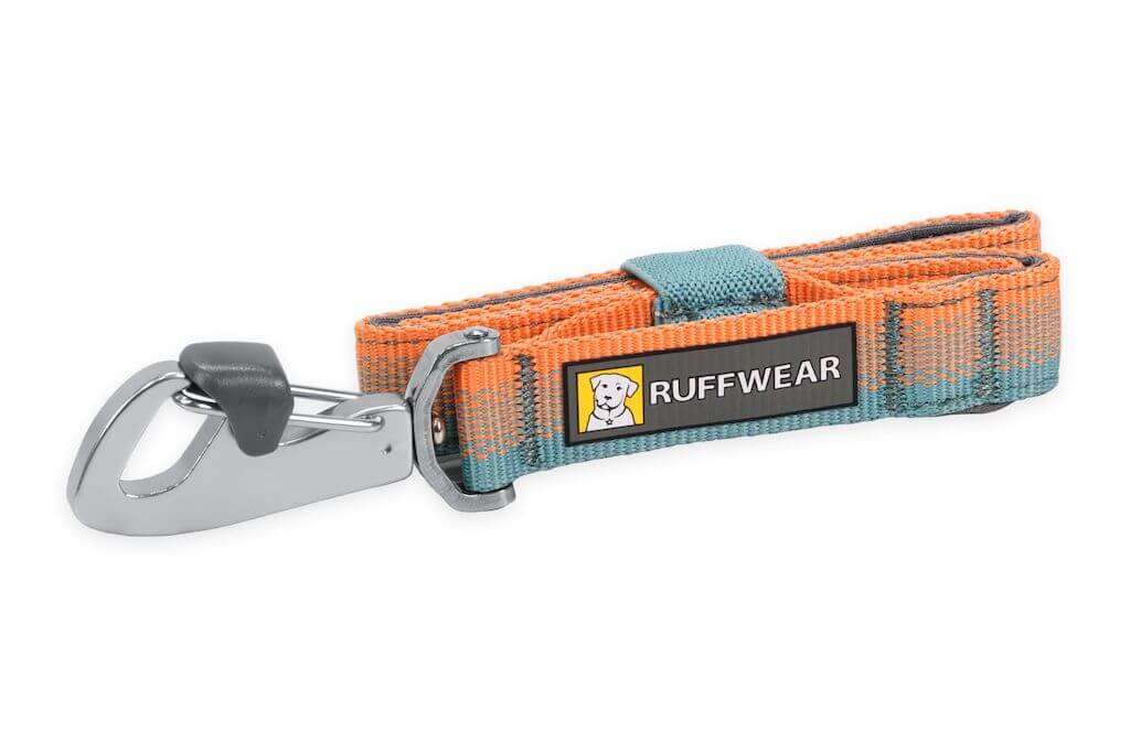 Ruffwear Front Range Short Dog Leash in Spring Fade Folded to show it compact