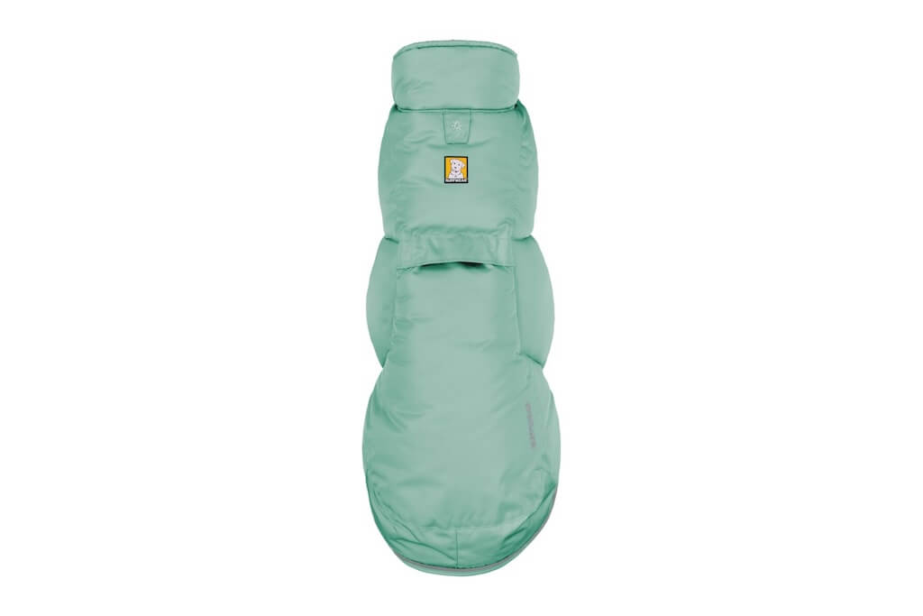 Ruffwear Quinzee Dog Coat in River Rock Green top view