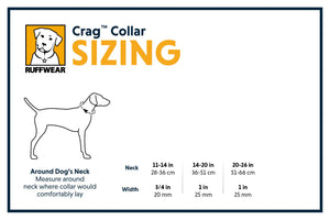 Ruffwear Crag Dog Collar Sizing Chart