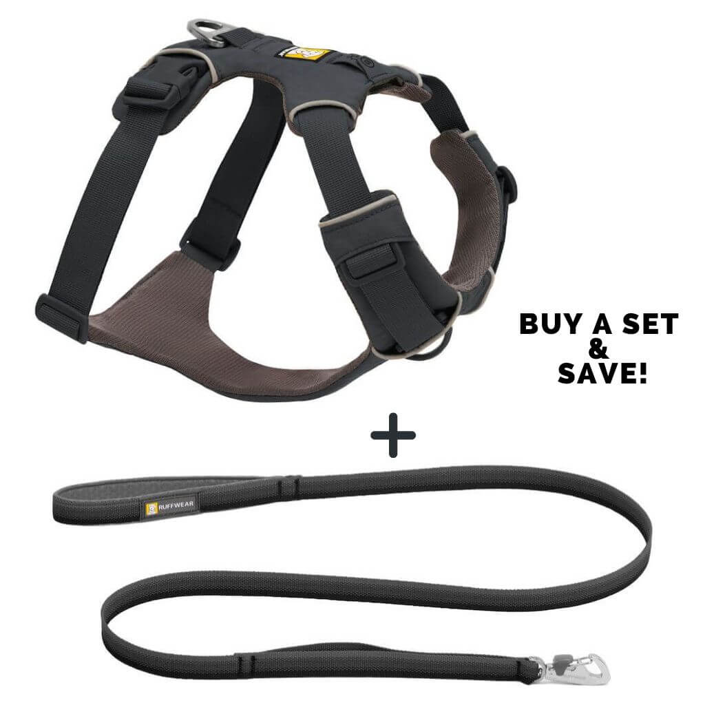 Ruffwear Front Range Harness & Dog Leash in Basalt Grey Save when you buy it as a set