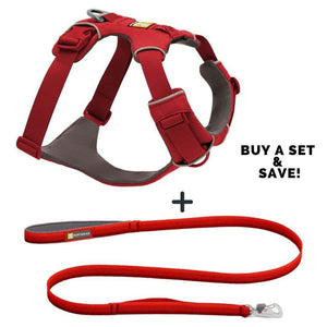 Ruffwear Front Range Harness & Dog Leash in Red Canyon Save when you buy it as a set