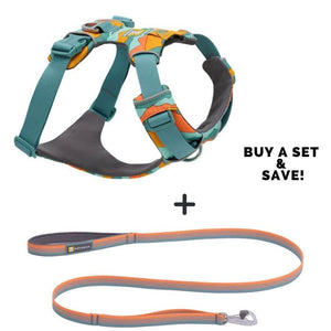 Ruffwear Front Range Harness & Dog Leash in Spring Mountains Save when you buy it as a set