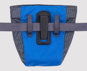 Ruffwear Treat Trader Dog Treat Pouch back view showing clip and waist band