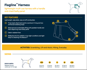 NEW COLOURS! Ruffwear Flagline Dog Harness - lightweight, back handle